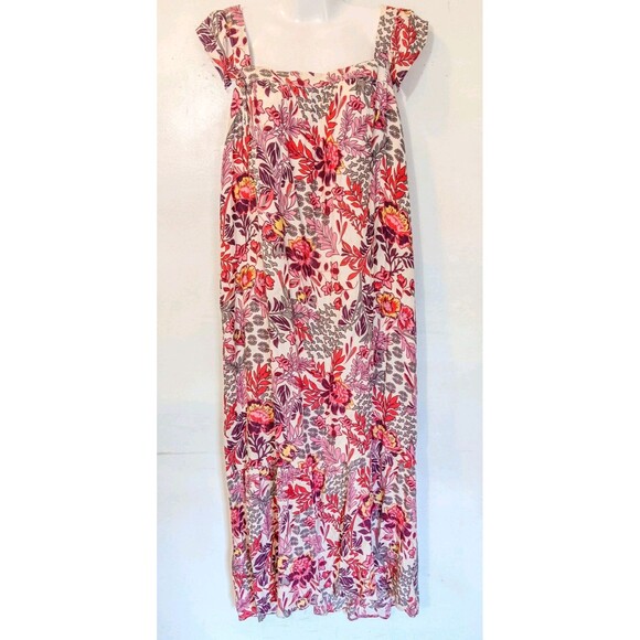 Knox Rose Pink Purple Gray Floral Flutter Boho Tiered Pockets Dress, XXL - Picture 5 of 6